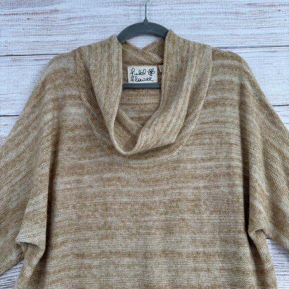 Field and Flower Anthropologie Split Hem Tunic Sweater Womens Medium Beige - Picture 3 of 12
